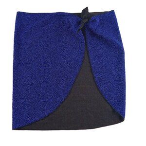 South Beach Women's Beach Sarong Size 4 Blue Metallic Side Tie Swim Coverup